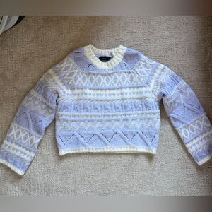 Vici Lavender and Cream Patterned Sweater